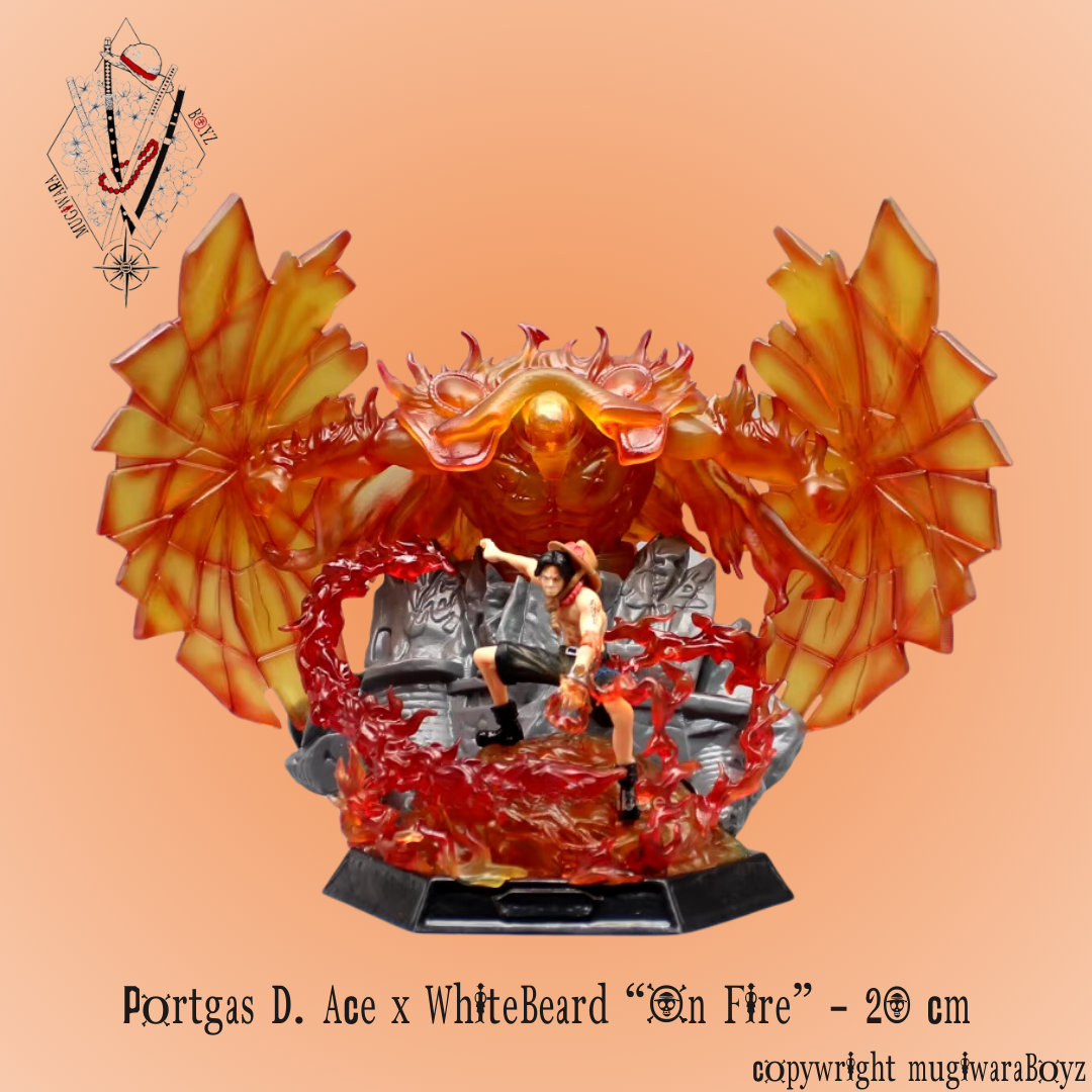 Figurine One Piece - Portgas D. Ace x WhiteBeard on Fire