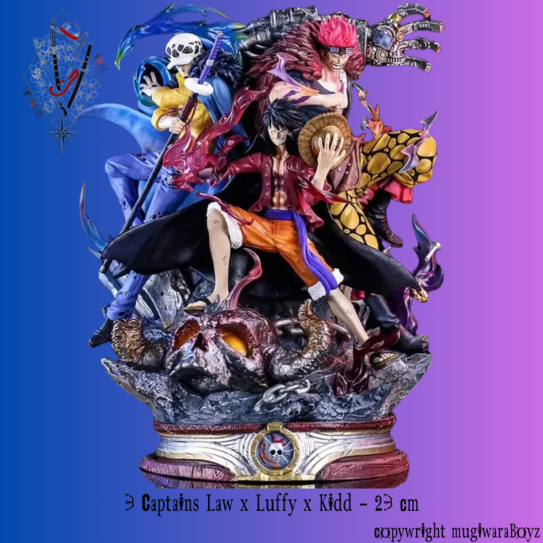 Figurine One Piece - Trafalgar D. Water Law x Monkey D. Luffy x Kid