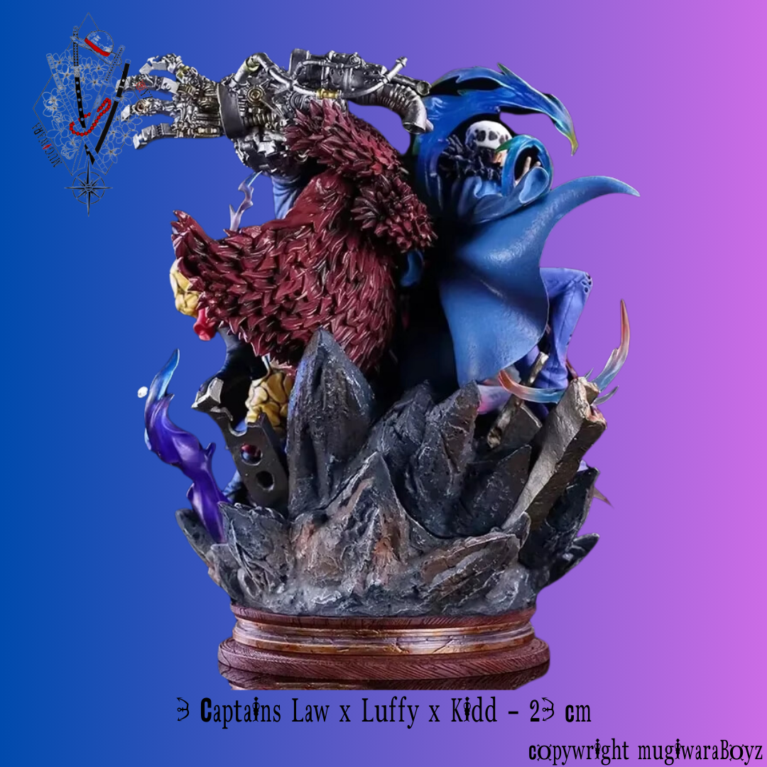Figurine One Piece - Trafalgar D. Water Law x Monkey D. Luffy x Kid