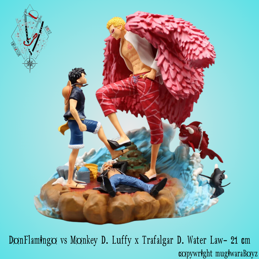 Figurine One Piece - Battle Doflamingo vs Monkey D. Luffy x Trafalgar D. Law