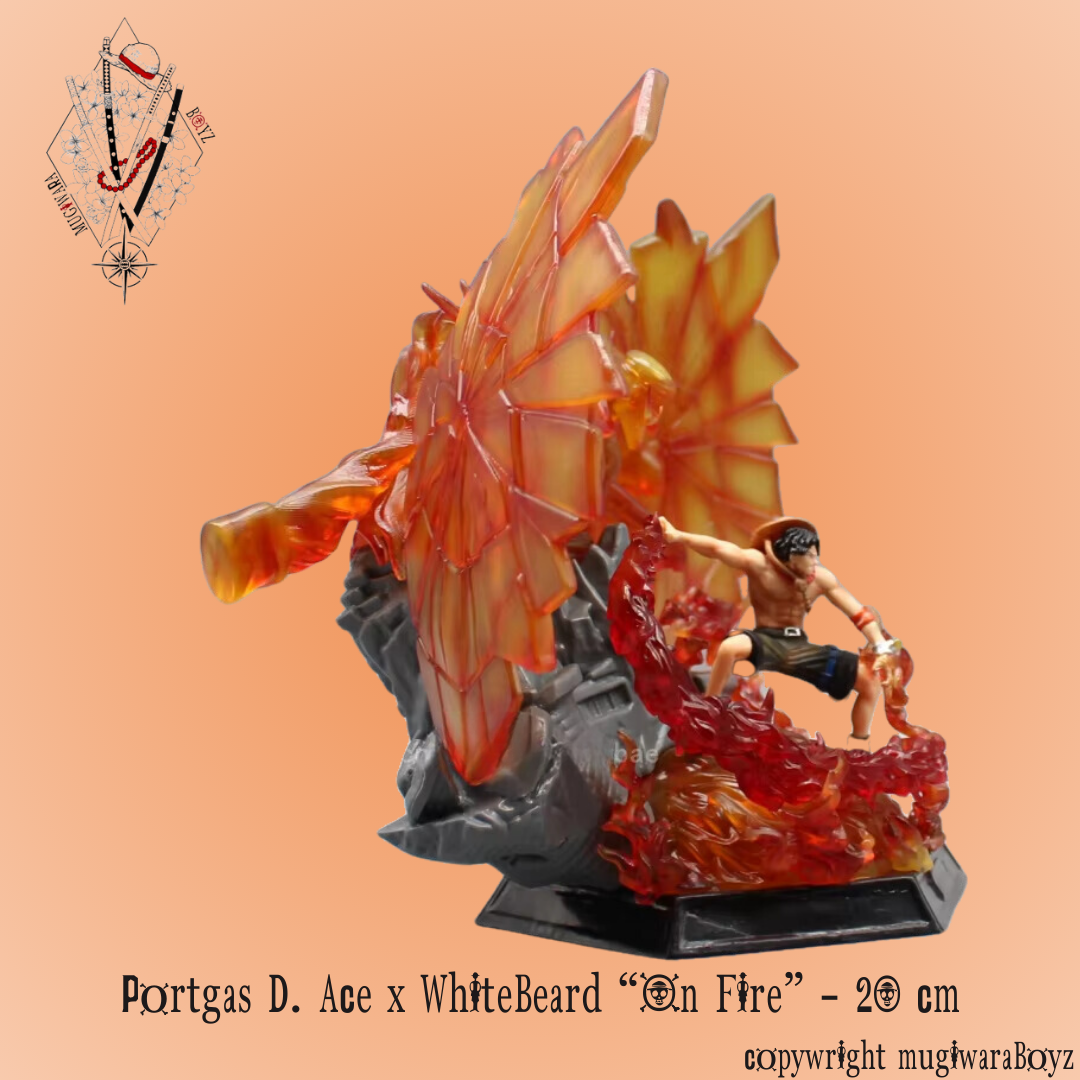 Figurine One Piece - Portgas D. Ace x WhiteBeard on Fire