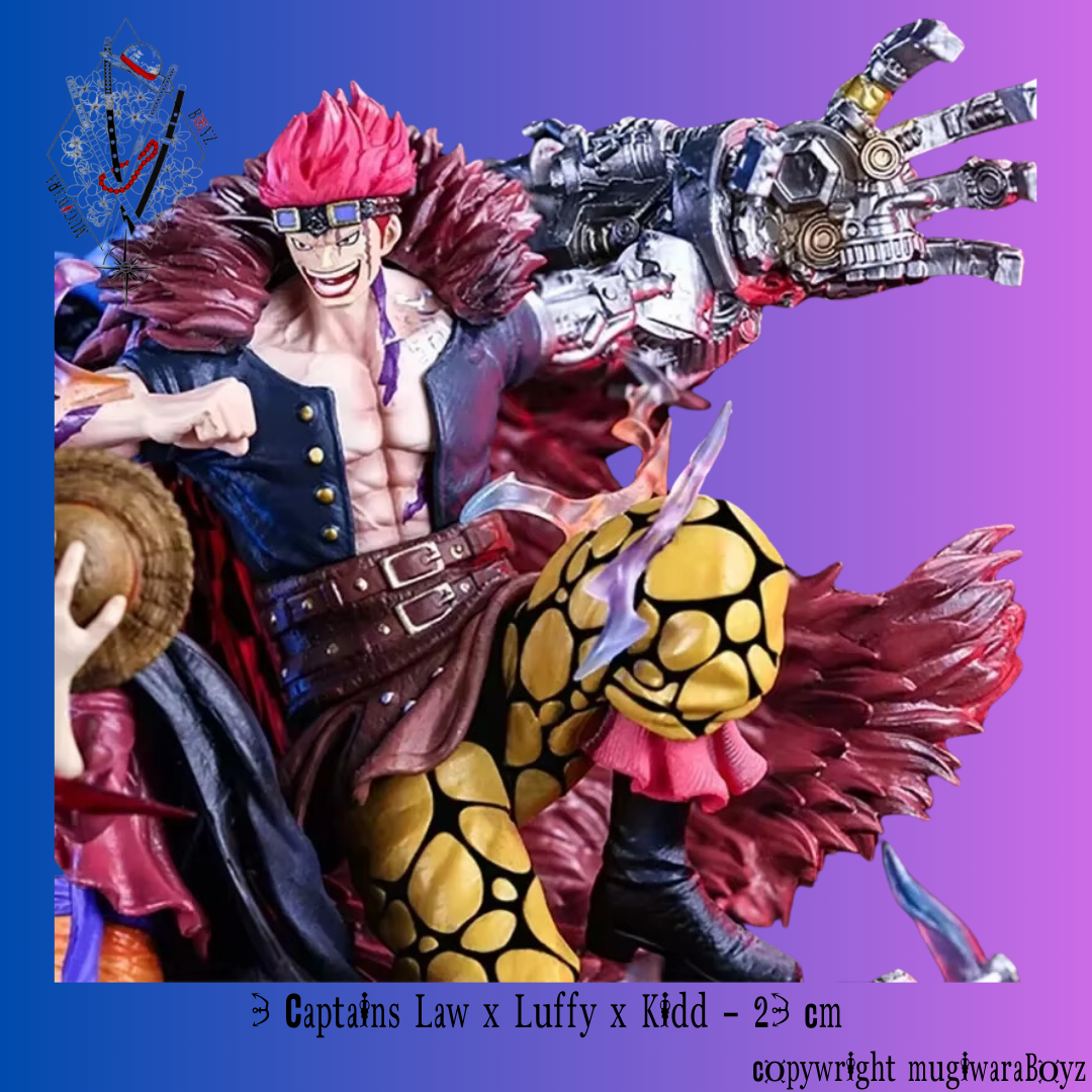 Figurine One Piece - Trafalgar D. Water Law x Monkey D. Luffy x Kid