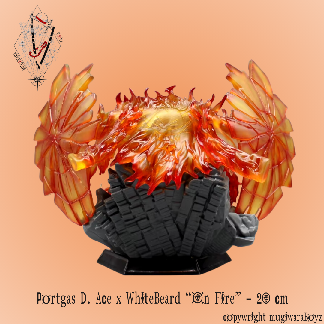 Figurine One Piece - Portgas D. Ace x WhiteBeard on Fire