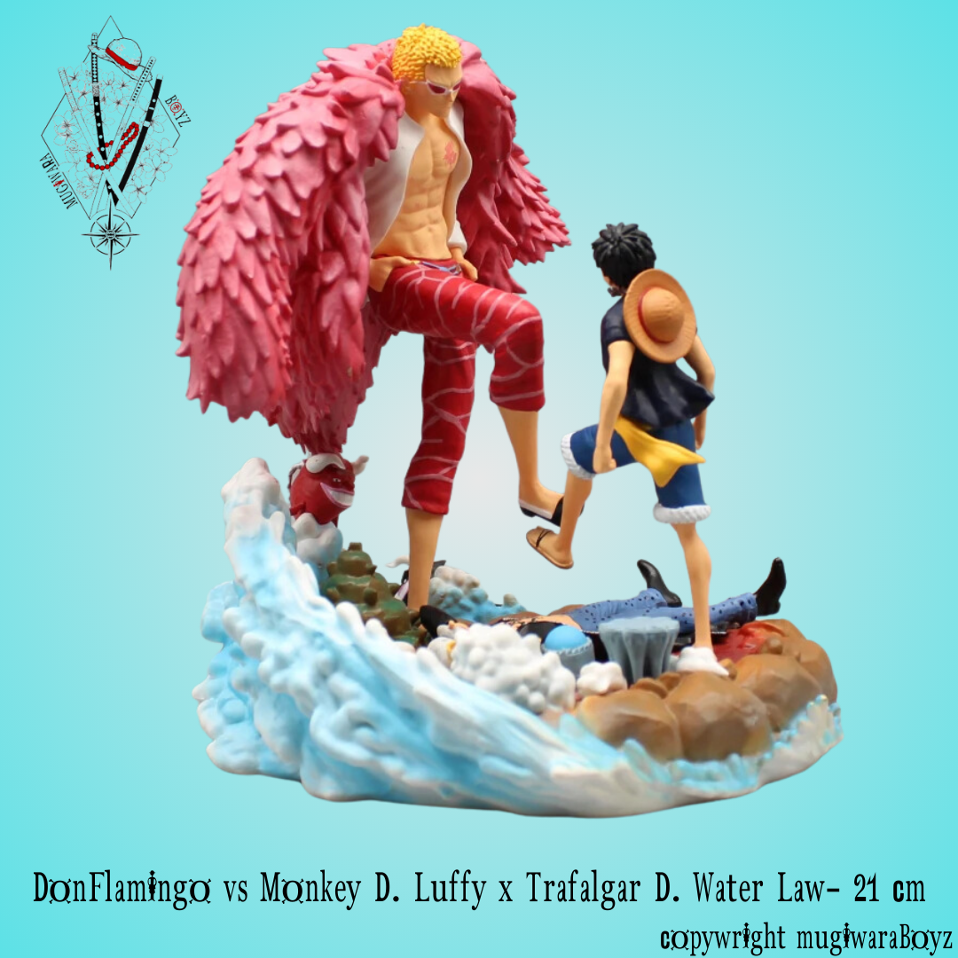 Figurine One Piece - Battle Doflamingo vs Monkey D. Luffy x Trafalgar D. Law