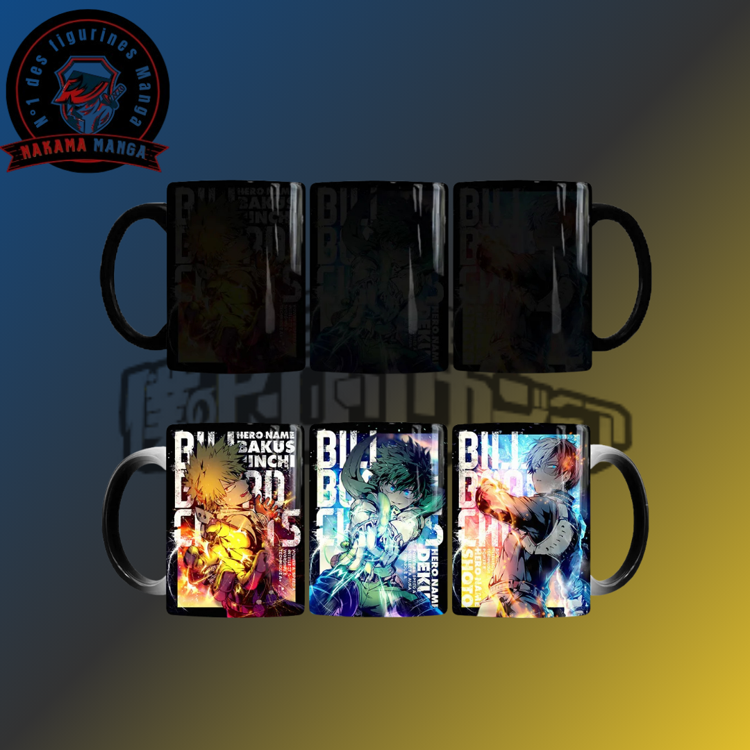 Tasse Thermosensible My Hero Academia - Izuku Midoriya, Shōta Aizawa & Katsuki Bakugo