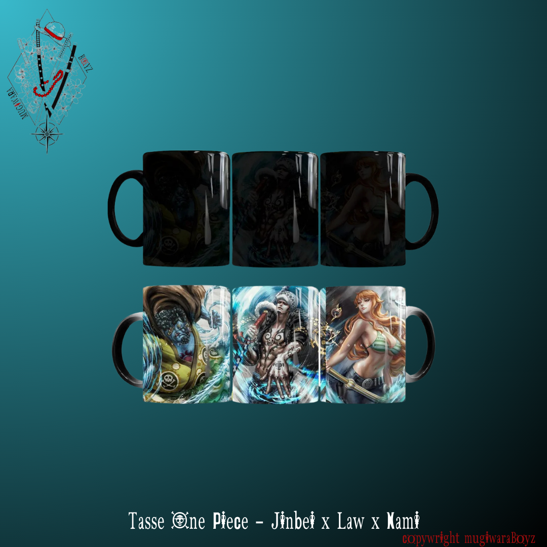 Tasse One Piece - Jinbei x Law x Nami