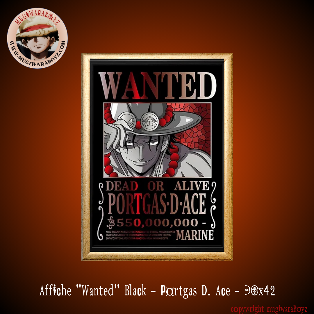 Affiche "Wanted" Black - Portgas D. Ace