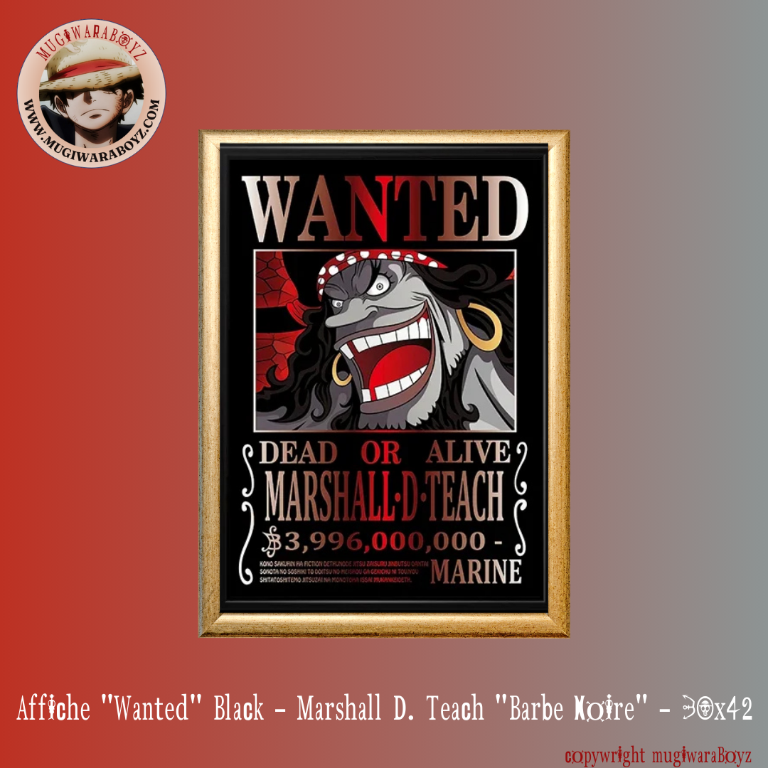 "Wanted" Black Poster - Marshall D. Teach "Blackbeard"