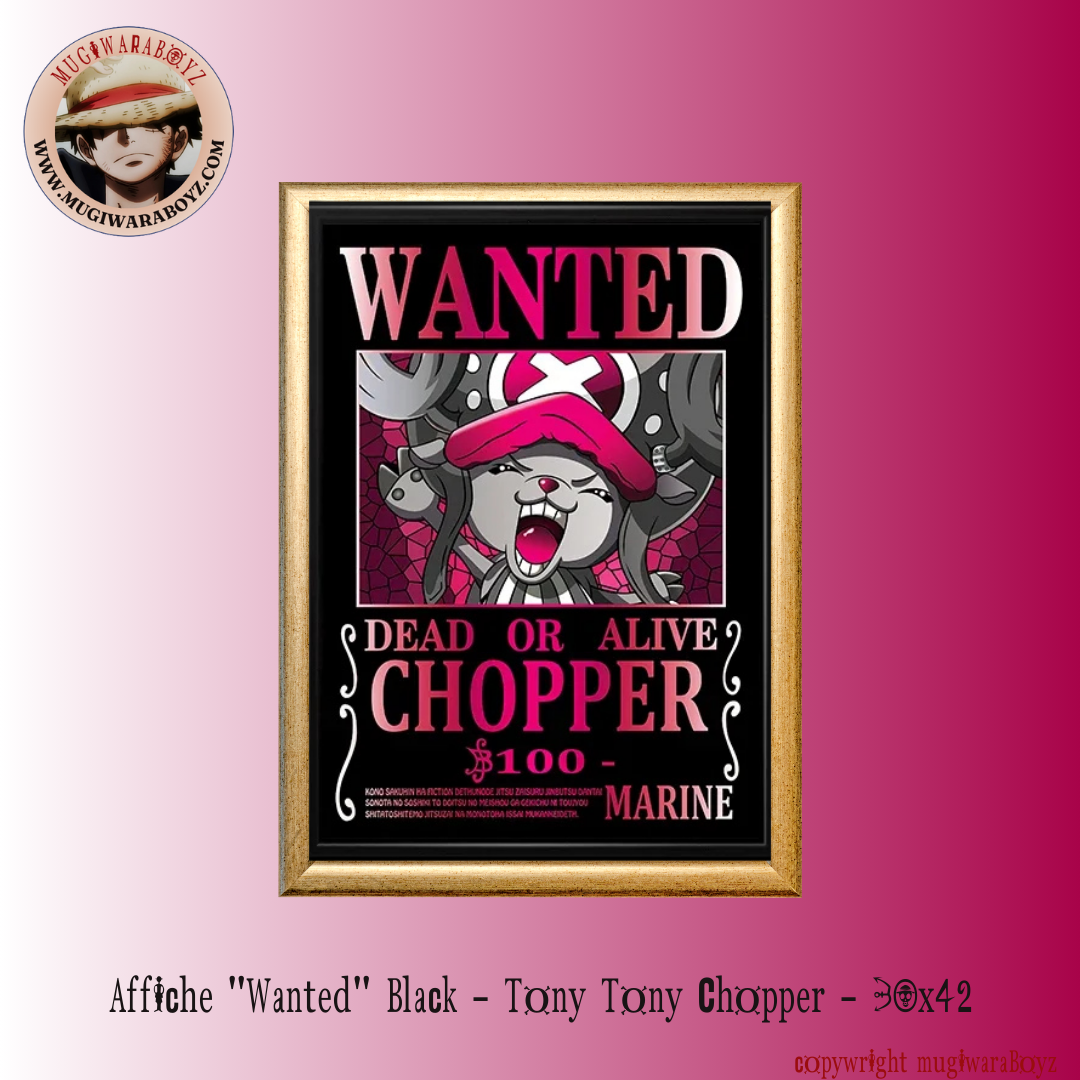 Affiche "Wanted" Black - Tony Tony Chopper