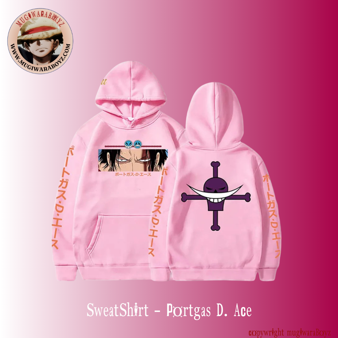 Sweatshirt One Piece - Portgas D. Ace - Rose