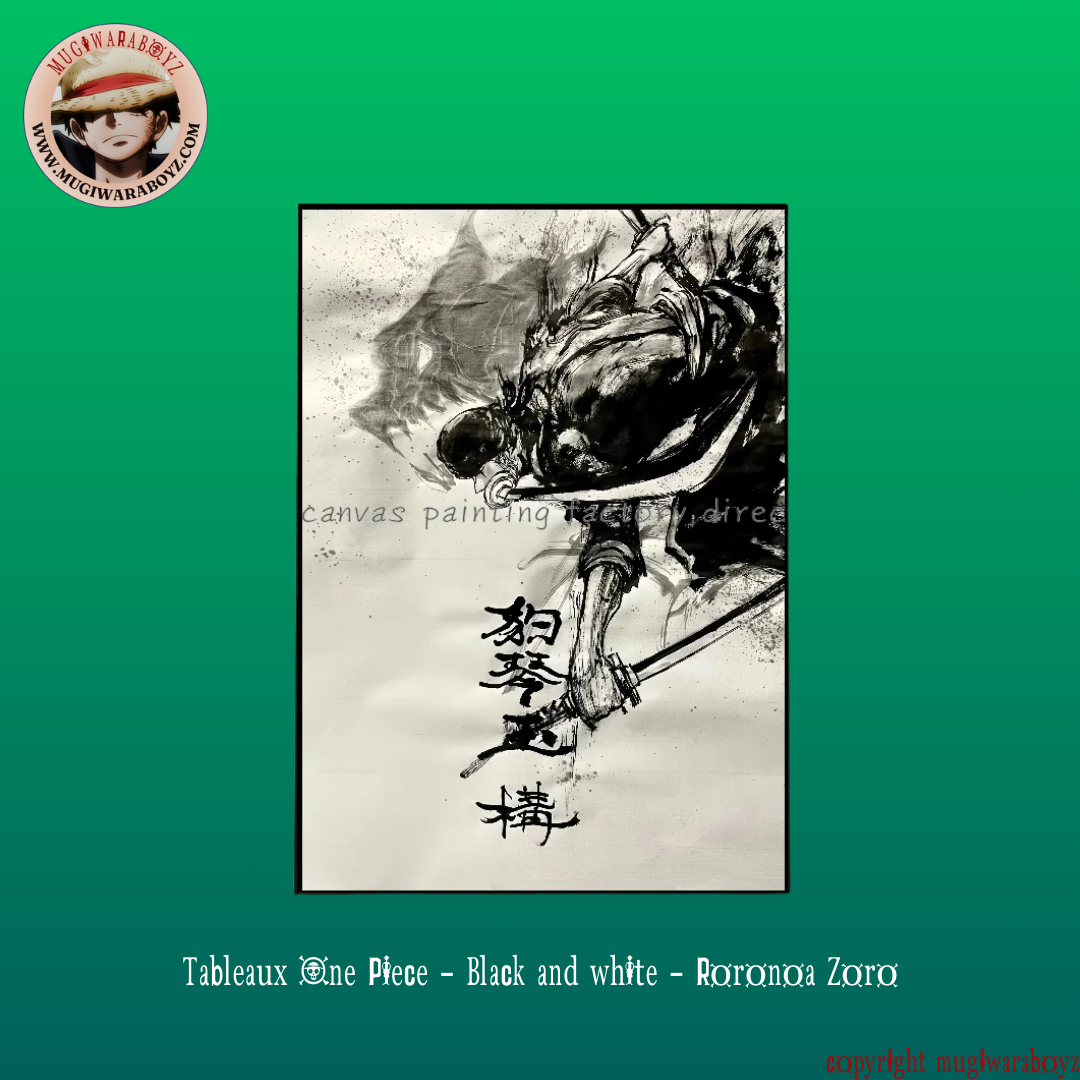 One Piece Paintings - Black and white - Roronoa Zoro