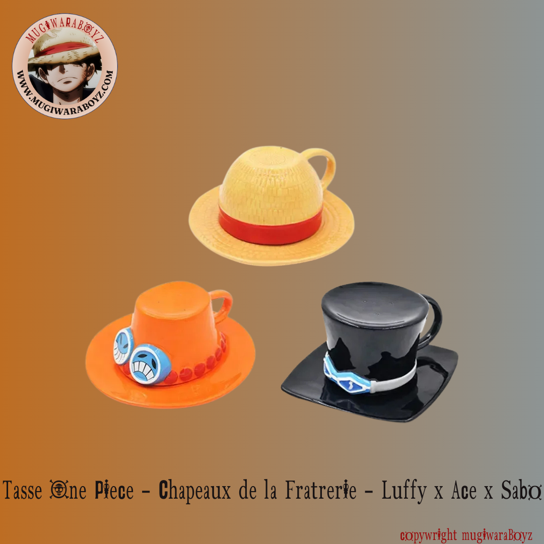 Tasse One Piece - Chapeaux de la Fratrerie - Luffy x Ace x Sabo