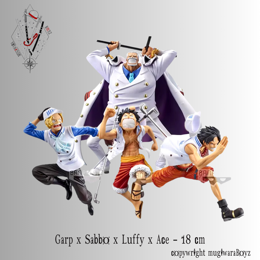 Figurine One Piece - Le rêve de Monkey D. Garp - ace, sabo, luffy soldats de la marine