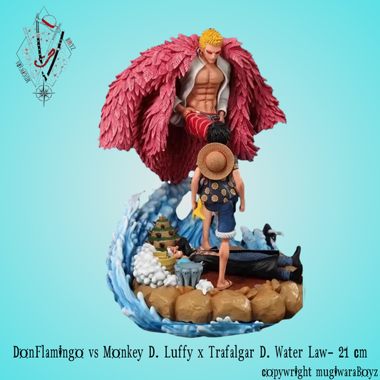 Figurine One Piece - Battle Doflamingo vs Monkey D. Luffy x Trafalgar D. Law