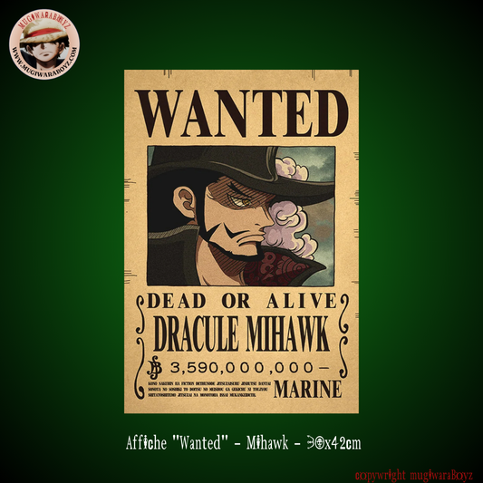 Affiche "Wanted" - Mihawk