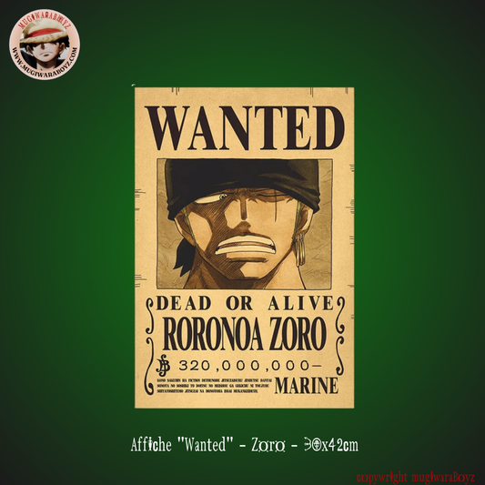 Affiche "Wanted" - Zoro