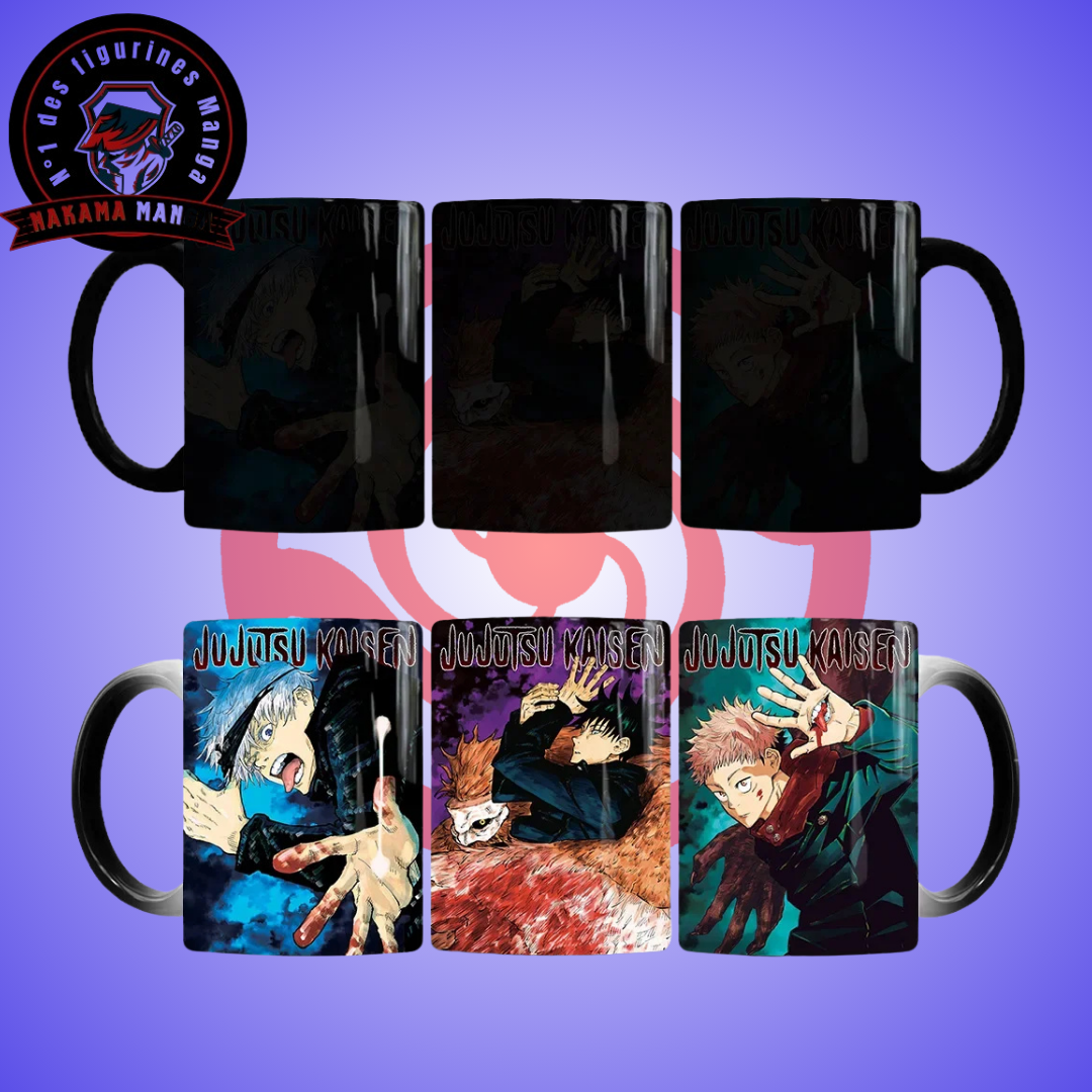 Tasse Thermosensible Jujutsu Kaisen - Yuji Itadori, Megumi Fushiguro & Satoru Gojo