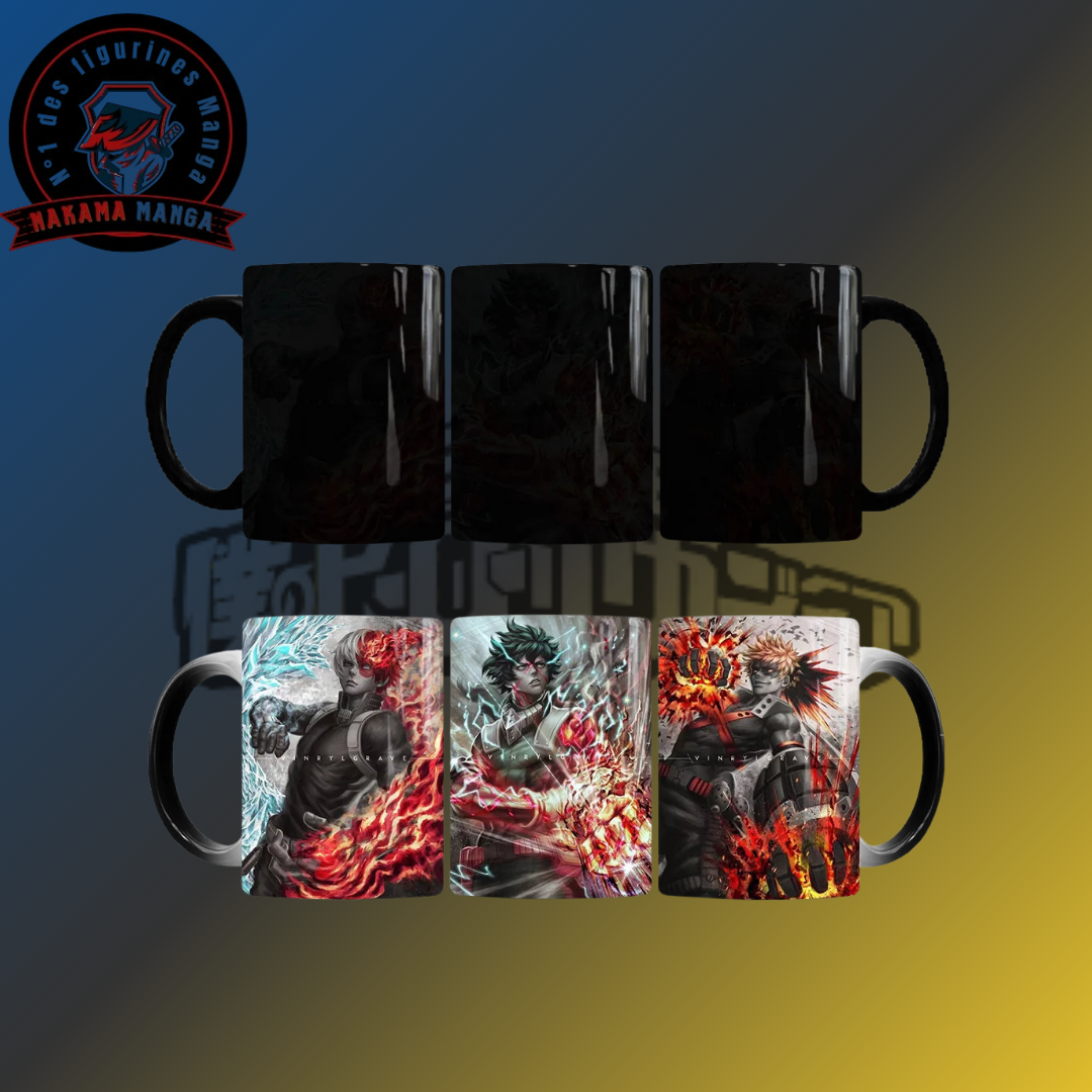 Tasse Thermosensible My Hero Academia - Izuku Midoriya, Shōta Aizawa & Katsuki Bakugo