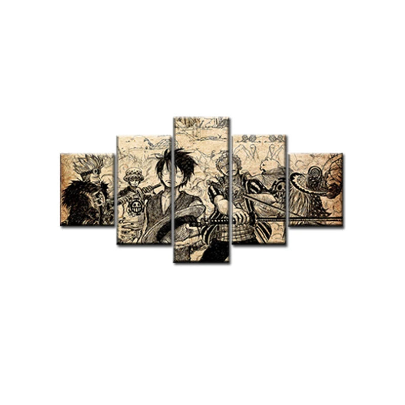 One Piece Paintings - Luffy x Kid x Law - 5 pieces