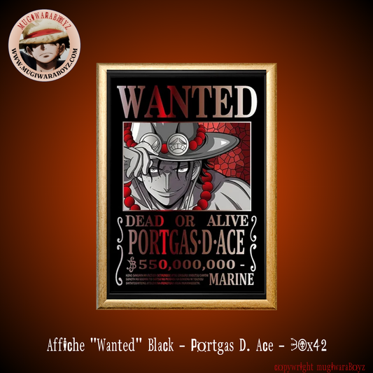 Poster "Wanted" Black - Portgas D. Ace