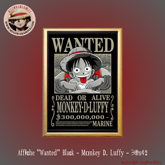Poster "Wanted" Black - Monkey D. Luffy