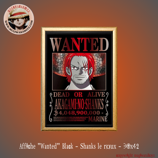 Affiche "Wanted" Black - Shanks le roux