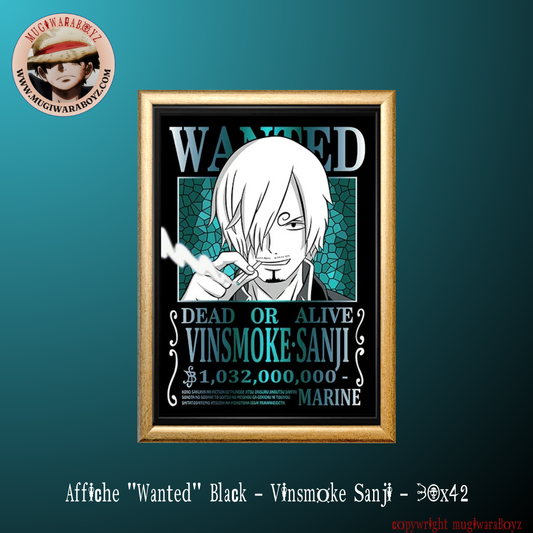 "Wanted" Black Poster - Vinsmoke Sanji