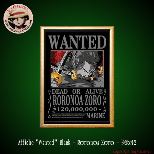 Affiche "Wanted" Black - Roronoa Zoro