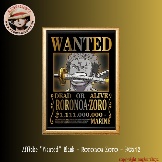 Poster "Wanted" Black - Roronoa Zoro