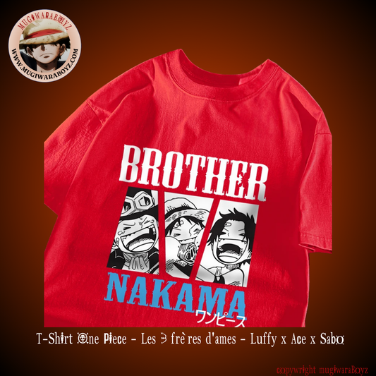 T-Shirt One piece - Les 3 frères d'âmes - Luffy x Ace x Sabo