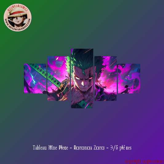 Tableau One Piece - Roronoa Zoro - 3/5 pièces