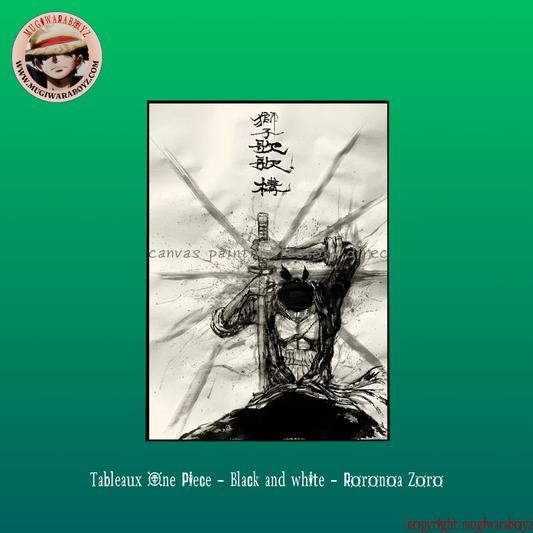 One Piece Paintings - Black and white - Roronoa Zoro